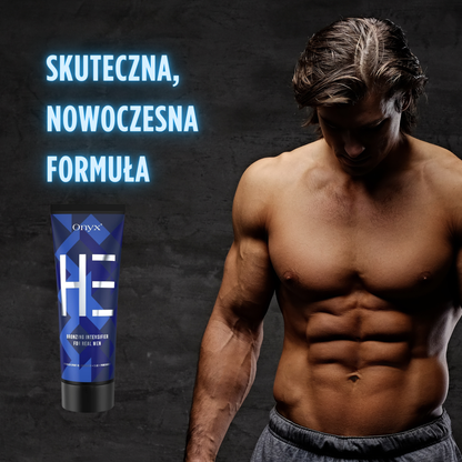 Skuteczna formuła Onyx HE – przyspieszacz opalania dla mężczyzn, zapewniający mocny brąz i ujędrnioną skórę.